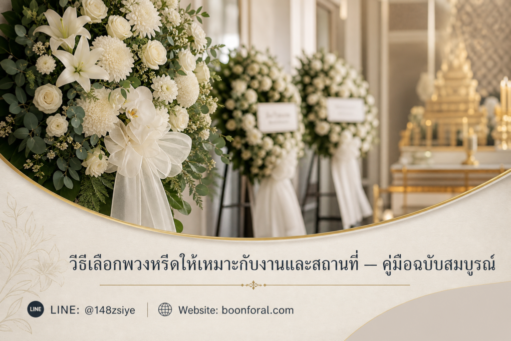 วิธีเลือกพวงหรีดให้เหมาะกับงานและสถานที่ — คู่มือฉบับสมบูรณ์