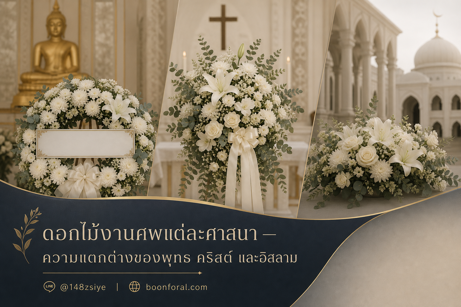 ดอกไม้งานศพแต่ละศาสนา — ความแตกต่างของพุทธ คริสต์ และอิสลาม