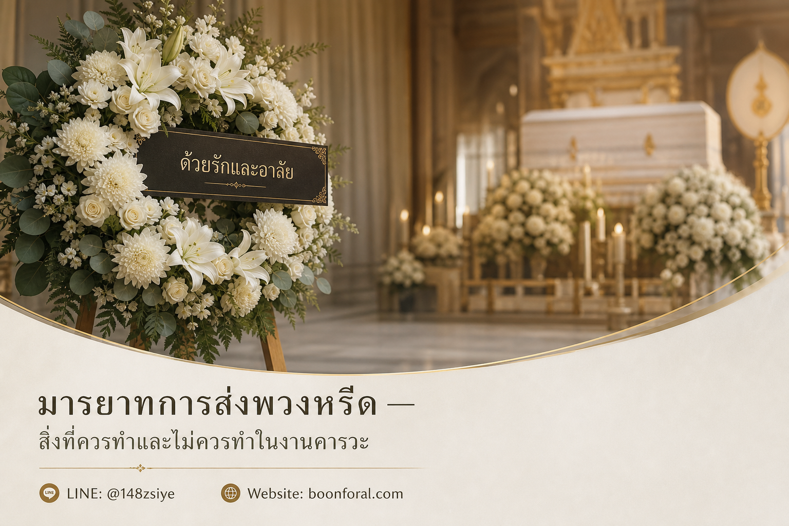 มารยาทการส่งพวงหรีด — สิ่งที่ควรทำและไม่ควรทำในงานคารวะ